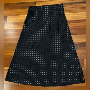 LOFT satin midi skirt polka dot print